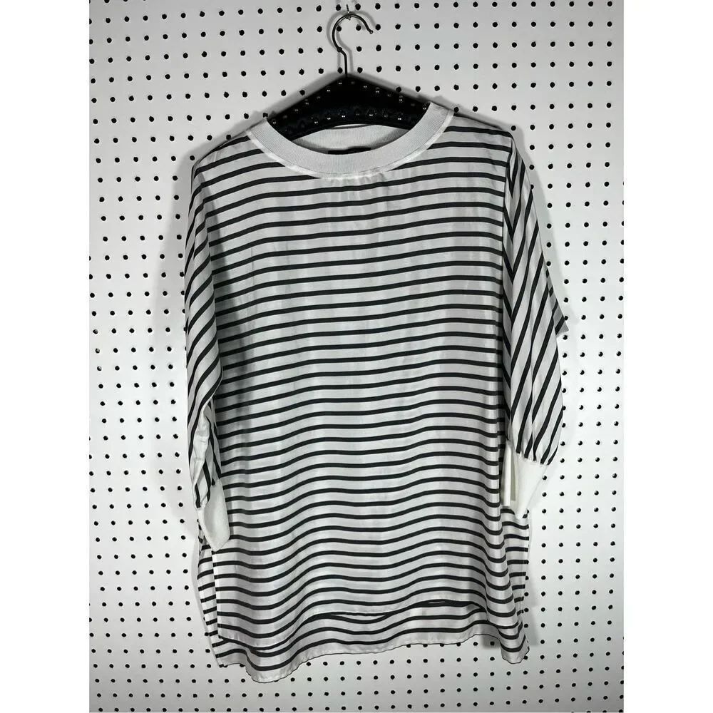 Lafayette 148 New York striped silk blouse size XS